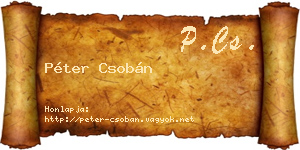 Péter Csobán névjegykártya